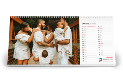 Mockup do FotoCalendário 22x10 | De Mesa.