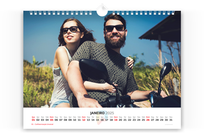 Mockup do FotoCalendário 40x30 | A3-P | Parede.