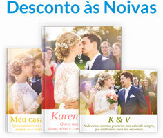 Diversos FotoLivros com fotos de casamento.