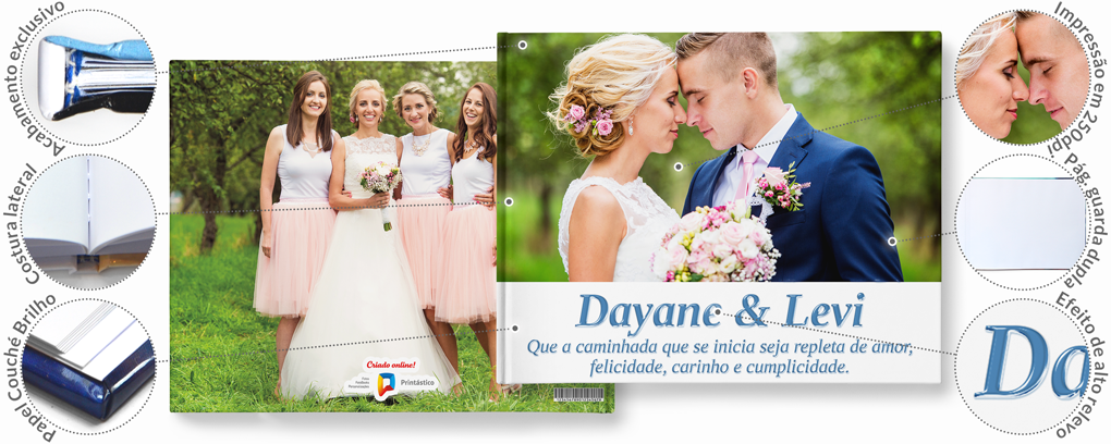Exibição do FotoLivro 30x20 | A4-P | Capa Dura Foto, mostrando seus detalhes.